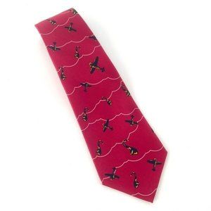 Aerobleu Max Morgan Jazz Saxophone Airplane Red 100% Silk